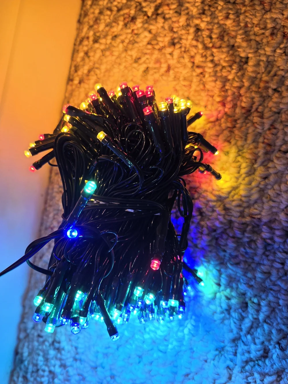 Multicolor Holiday LED String Lights - Black Wire